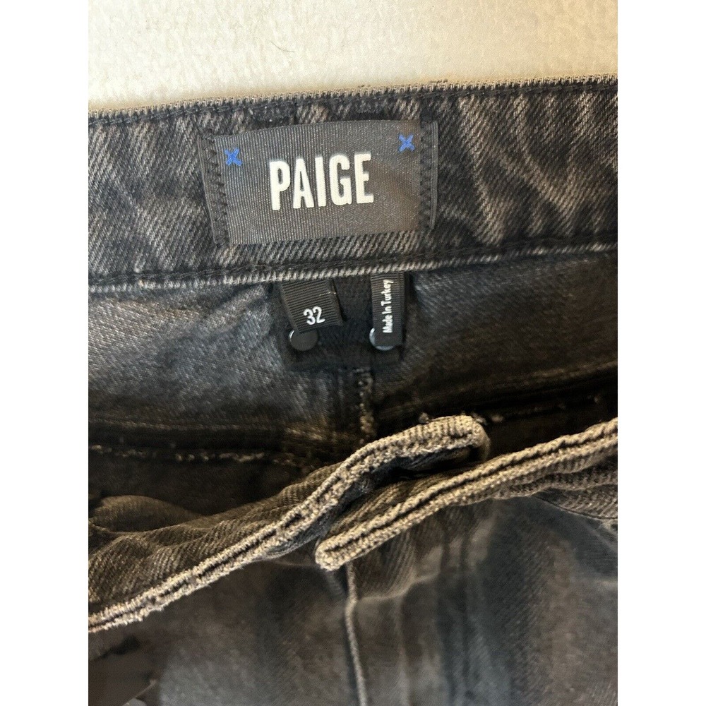 NWT Paige High Rise Noella Black Relaxed Straight Leg 5-Pocket Jeans Sz 32 - Picture 4 of 10